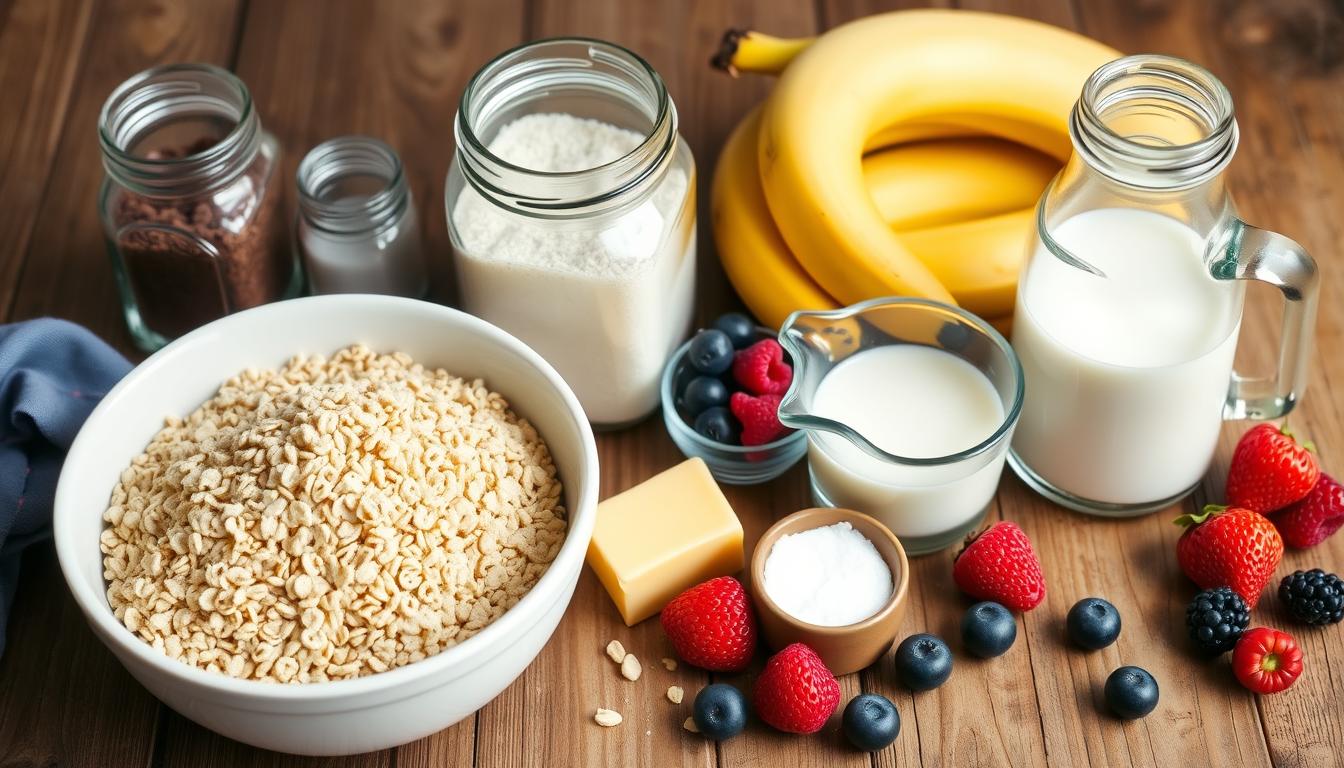 A steaming bowl of Cream of Wheat topped with fresh fruit, nuts, and a drizzle of honey, served on a rustic wooden table.