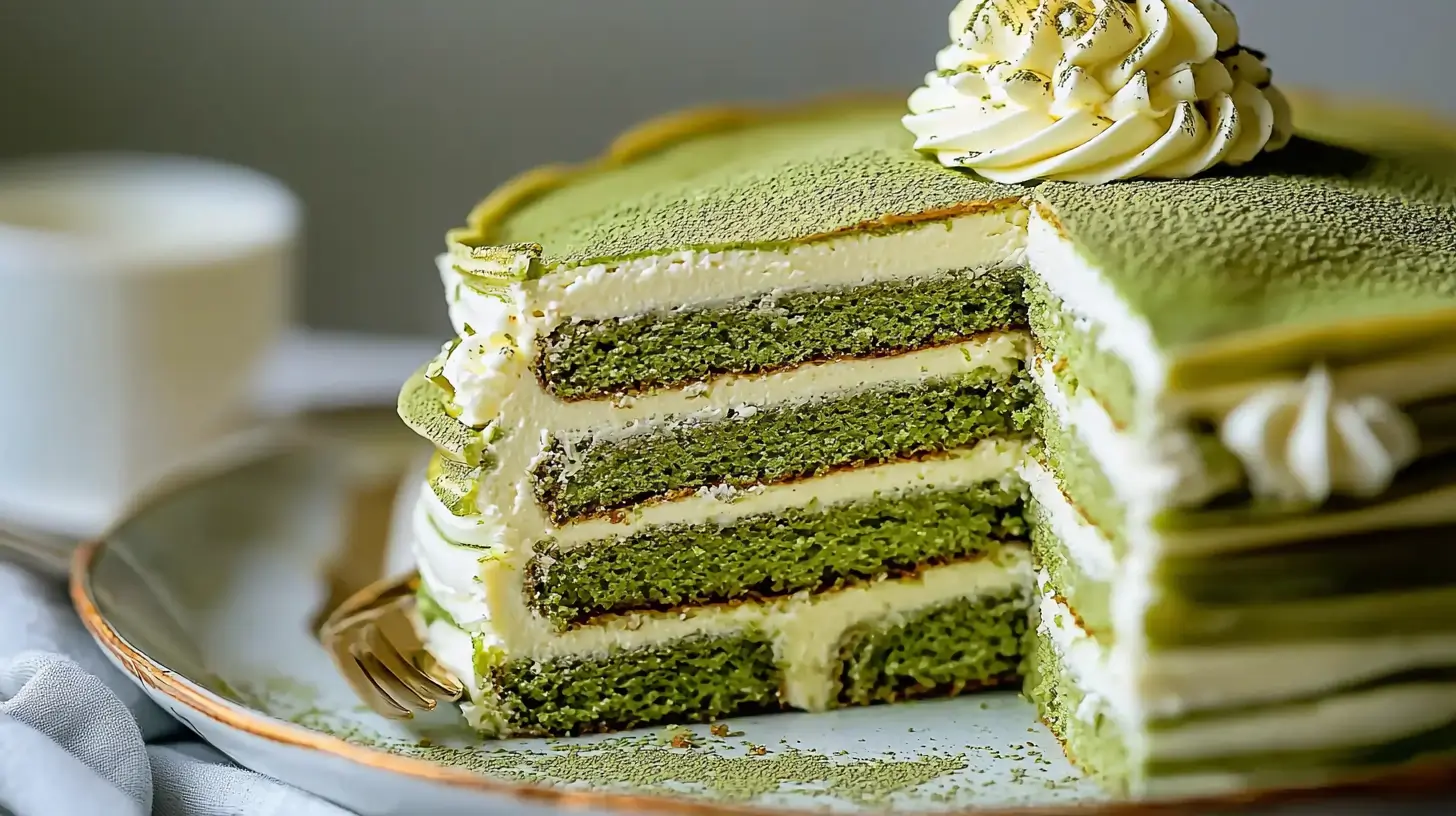 Matcha Crepe Roll Cake Recipe